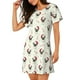 thumbnail image 2 of Easygdp Christmas Pug Dog Camisón de manga corta para mujer, informal, estampado, 2 of 6