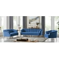 thumbnail image 6 of Chic Home Aisha Velvet Upholstered Vertical Channel Tufted Sofa, Navy, 6 of 7