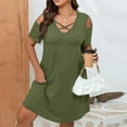 thumbnail image 2 of Oversized Dresses for Women Summer Oversized Off The Shoulder Loose-Neck Short Sleeved Over Dress, 2 of 6