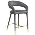 thumbnail image 1 of Meridian Furniture Destiny Grey Vegan Leather Stool, 1 of 6
