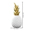 thumbnail image 3 of Modern Resin Pineapple Decorative Figurine, White & Gold Pineapple Sculpture, Elegant Tabletop Accent for Home Office & Living Room, 3 of 6