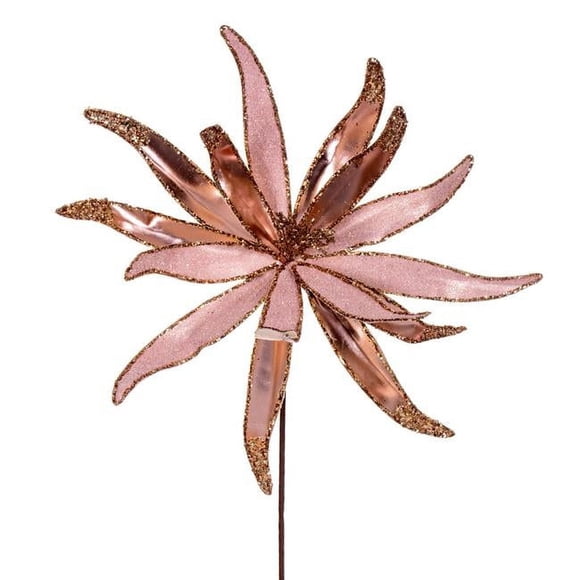 Vickerman RG221758 24 in. Metallic Frosted Glitter Papyrus Spray, Rose Gold 2 per Bag