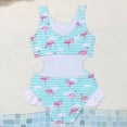thumbnail image 5 of TOWED22 Girls Swimsuits One Piece Bathing Suit Crossback Straps Cute Toddler Kids Pool Beach Swimwear Quick Dry 4-12 Years Blue,13-14 Y, 5 of 5