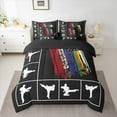 thumbnail image 2 of Castle Fairy Adults Female Men Taekwondo Gamer Bedding Comforter Set 7pcs,Abstract Graffiti USA Flag Queen Bedding Sets Super Cozy,Sport Theme Queen Sheet Sets,Microfiber Bedroom Decor,Reversible, 2 of 8