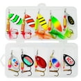 thumbnail image 4 of 10Pcs Fishing Lures Spinnerbait Assorted Hard Metal Spinnerbaits Baits for Trout Style D, 4 of 10