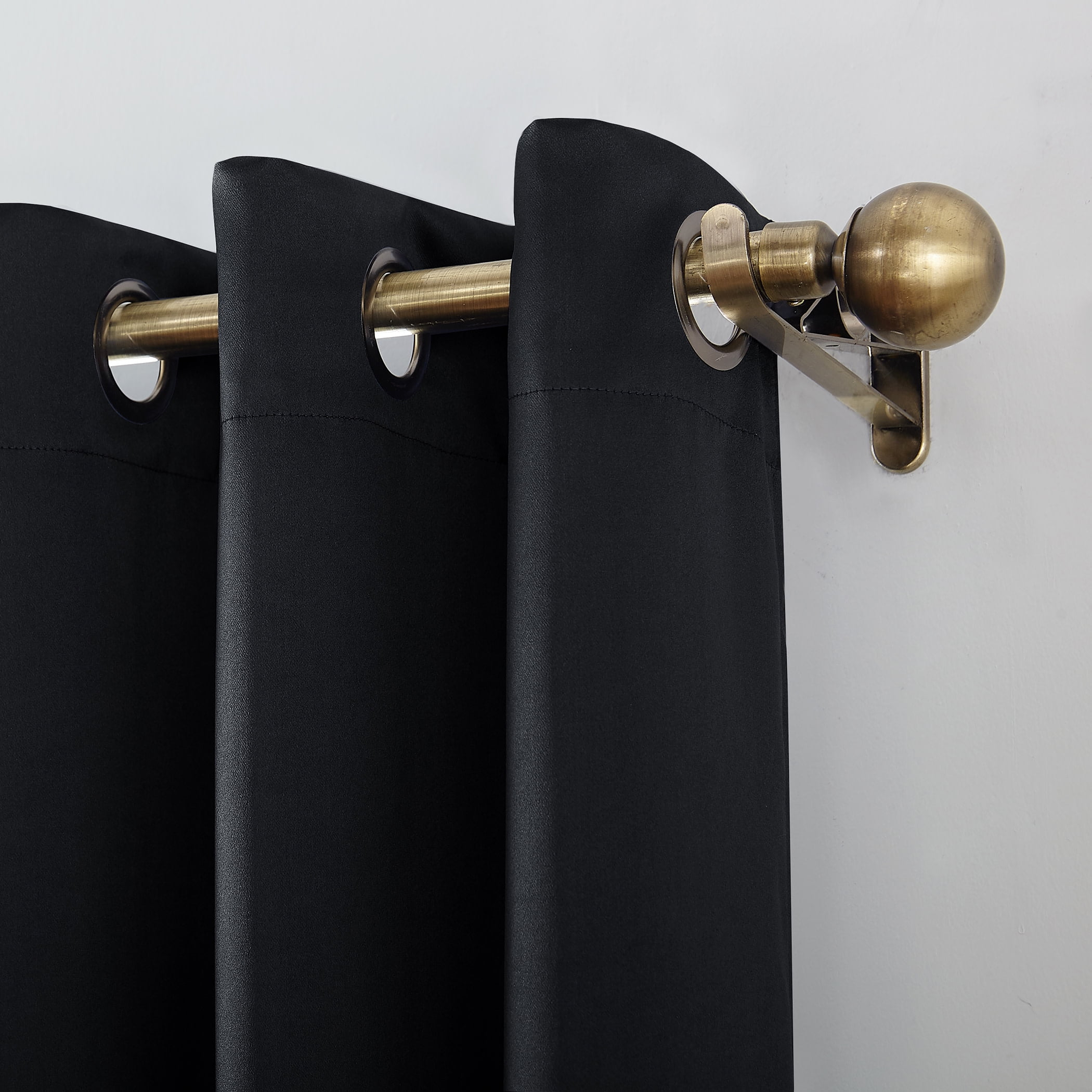 Sun Zero Oslo Extreme 100% Blackout Grommet Curtain Panel, 52"X95", Black, 1-Piece Single Panel