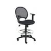 Boss Office Products Black Drafting Chair with Adjustable Arms