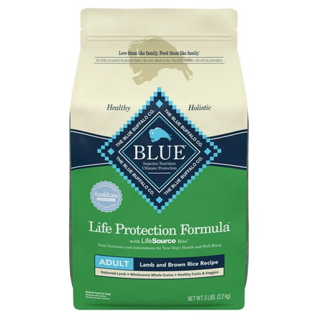 Blue Buffalo Life Protection Formula Lamb and Brown Rice Dry Dog Food for Adult Dogs, Whole Grain, 5 lb. Bag