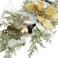 thumbnail image 5 of Northlight Glittered Poinsettia and Ornaments Christmas Pillar Candle Holder - 24", 5 of 5