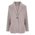 thumbnail image 3 of Xingpeng Lightweight Nylon Blazer for Women Fall Long Sleeve Casual Open Front Cardigan Style Work Jacket 2026 Khaki XL, 3 of 6