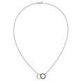 thumbnail image 4 of Primal Gold 14 Karat Two-tone Sapphire and Diamond 18-inch Circles Necklace, 4 of 4