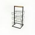 thumbnail image 1 of Black Metal with Wood Handle 6 Bottle Wine Rack, 1 of 1