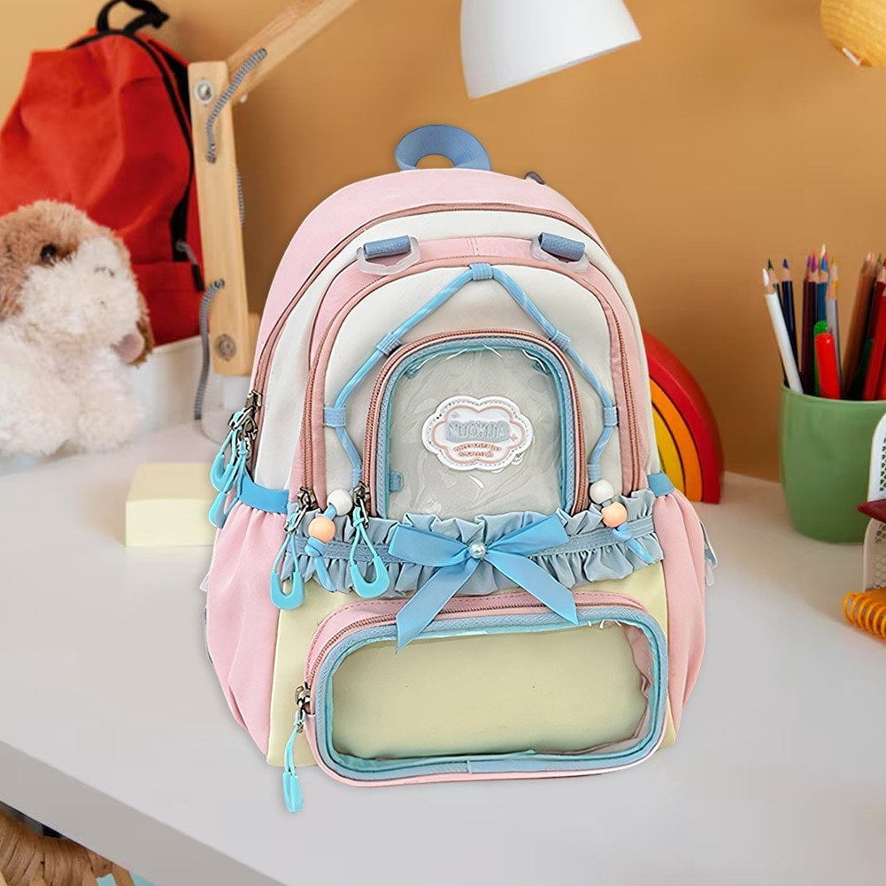 Slccxzc Kawaii Backpack Cute Aesthetic Ita Backpack, Y2K Large Capacity Bag Book Bags With Window Show