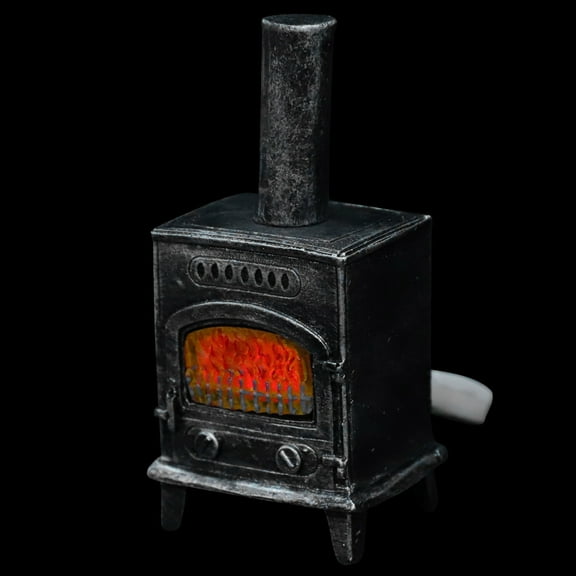 GAXIRE Resin Miniature Fireplace Model with Light for Dollhouses, Landscapes, and Crafts 4.5 x 3.2 x 2.8 Inches