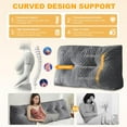 thumbnail image 2 of Large Triangular Headboard Wedge Pillow Soft and Supportive Headboard Backrest Positioning Support Bolster Cushion, Bed Wedge Pillow with Removable Cover(Dark Gray,Full,54x8x20inch), 2 of 11