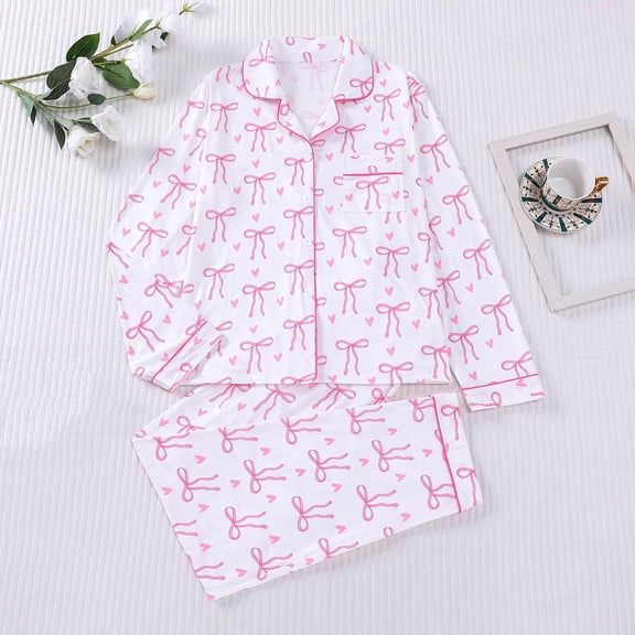 Vetsdori Womens Long Sleeve Pajamas Sets Button up Lightweight Nightwear 2 Pieces Sleepwear PJS,Pants Holiday Pajamas for Women Soft