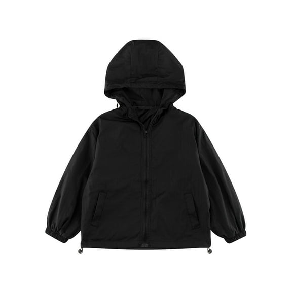 Cethrio Boys Jackets with Hooded, Long Sleeve Fall Lightweight Full Zip Boys Outerwear Black Size 14-16