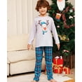 thumbnail image 5 of WIBACKER Kids Christmas Gray Reindeer Pajamas Long Sleeve Holiday Pjs Set Toddler Boys Girls Xmas Jammies 2-14 Years, 5 of 11
