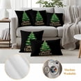 thumbnail image 6 of Black Green Christmas Outdoor Waterproof Pillow Covers, Xmas Tree Modern Abstract Art Decorative Square Throw Pillowcase Sofa Cushion Sham for Patio/Couch/Chair, 26"x26" 2 Pack, 6 of 8