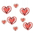 thumbnail image 1 of Laser Cut Heart Hanging Decor Set (4 Large + 4 Small) Valentine's Day Wedding Party Backdrop Decoration with Ribbon, 1 of 1