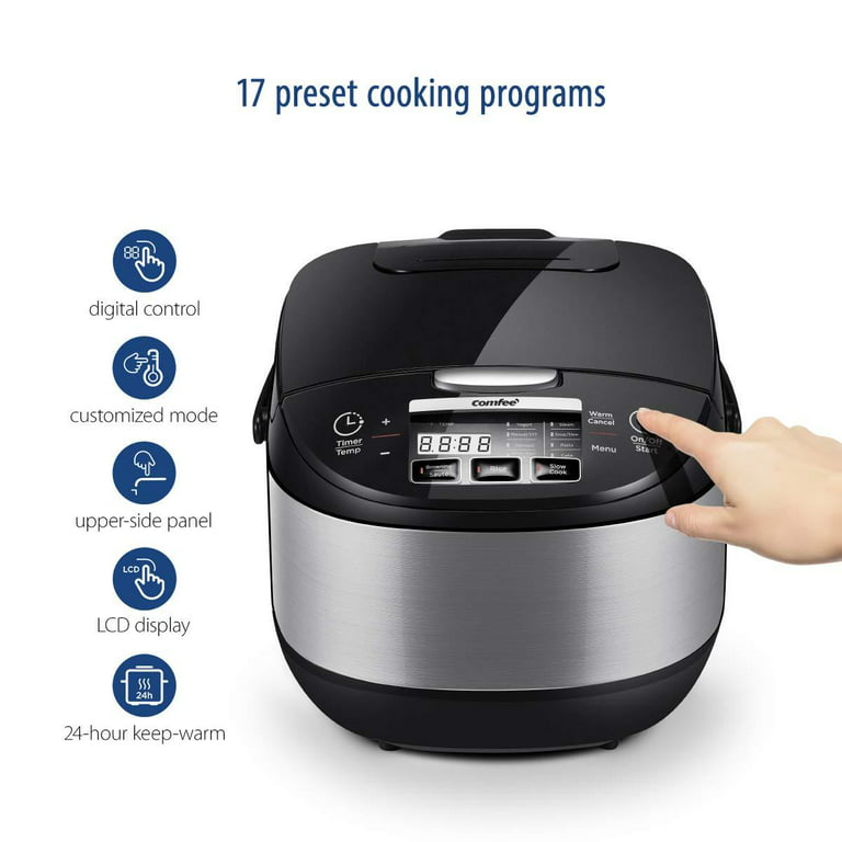 Comfee' 5.2Qt Asian Style Programmable All-in-1 Multi Cooker, Rice Cooker, Slow Cooker, Steamer, Saute, Yogurt Maker