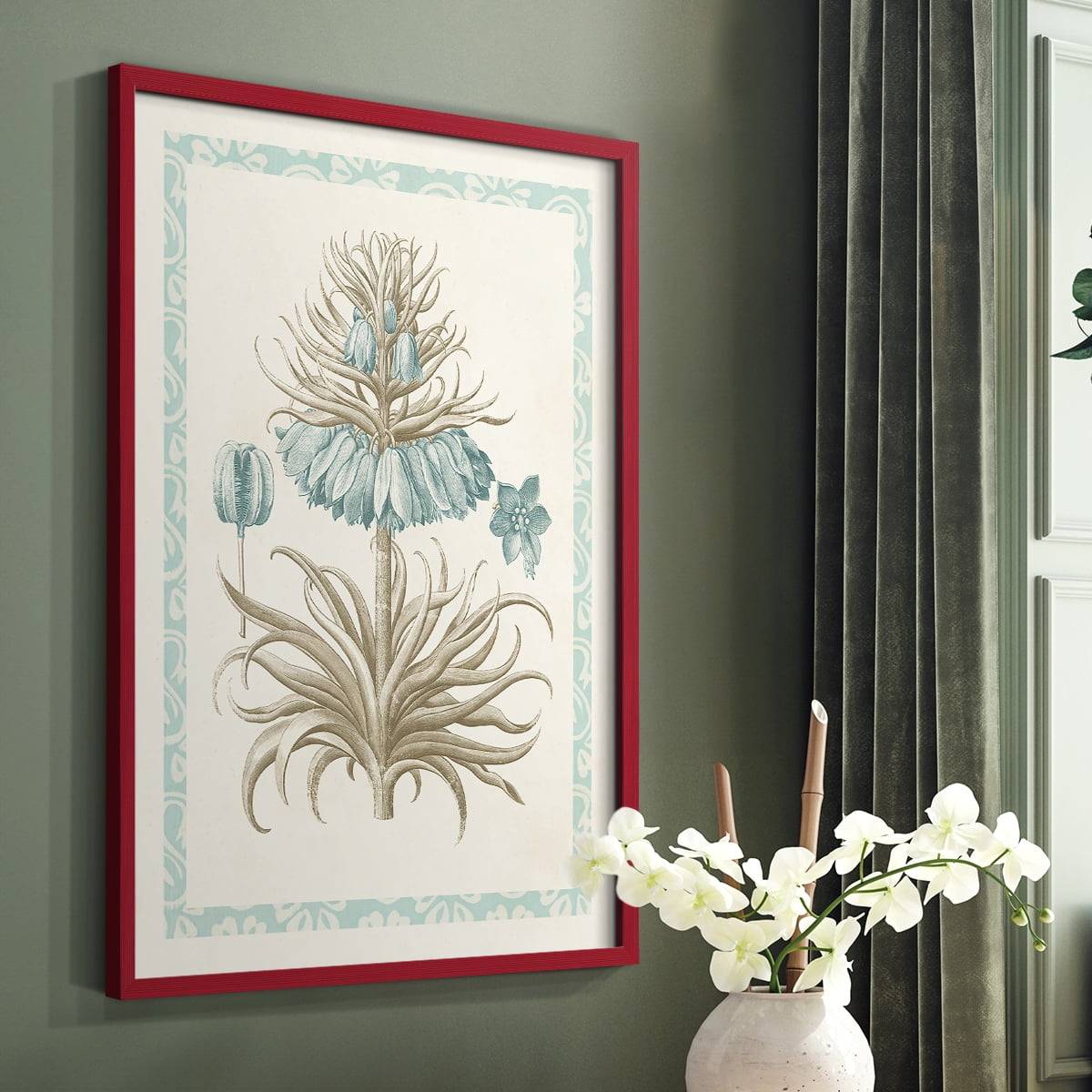 Willow Blue Besler II Framed Print - Solid Wood in Single Picture Frame Solid Wood 2 Framed Print