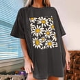 thumbnail image 2 of Faldas Cortas para Mujeres, Impresión de Flores Casual Oversized Camiseta de Manga Corta Top Hecho de 95% Poliéster 5% Spandex para Primavera Verano, Falda Corta de Verano, 2 of 7