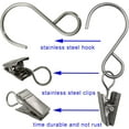 50 Pcs Curtain Hook with Clips, S Hooks Hanging Party Lights Clips