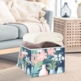 thumbnail image 3 of Yayeee Collapsible Storage Bin with Lid Fabric Closet Decorative Basket with Handles, Pink Flowers, 3 of 7