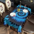 thumbnail image 2 of Blue Tie Dye Mandala Pattern Rectangle Tablecloth 60"x102",Waterproof Polyester Rectangle Table Cloth, Wipeable Spillproof Polyester Tablecloth for Dining, Camping, Indoor and Outdoor, 2 of 6