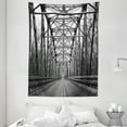 thumbnail image 1 of Black and White Tapestry, Road Through Bridge Tunnel Urban City and Modern Architecture Image, Wall Hanging for Bedroom Living Room Dorm Decor, 60W X 80L Inches, Black White Grey, by Ambesonne, 1 of 2