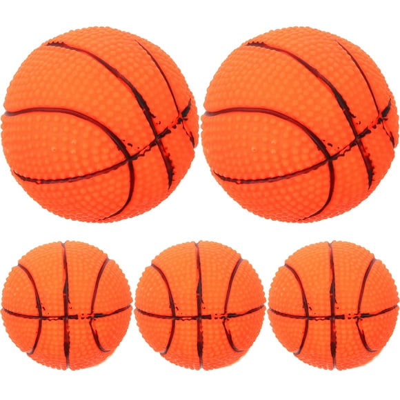 5pcs Dog Basketball Toys Dog Squeaky Toys Interactive Dog Toys Squeaky Basketball