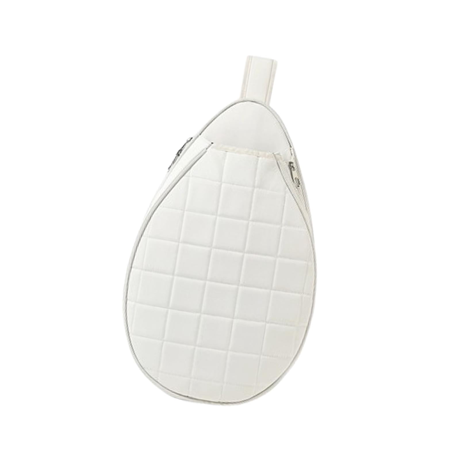 Baoblaze Tennis Bag Large Capacity W/ Adjustable Strap Racket Carry Bag Crossbody Bag White