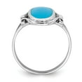 thumbnail image 6 of 925 Sterling Silver Rhodium-plated Polished Synthetic Turquoise Ring Size 6, 6 of 7
