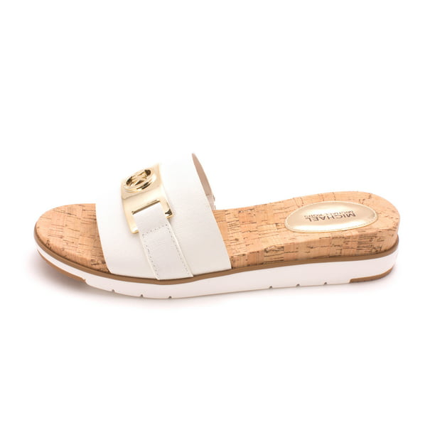 Michael Kors Womens Warren Sandal Leather Open Toe Casual Slide Sandals -  