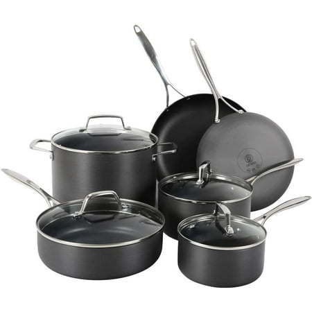 

HPJNB CH-SSCO6 10-Piece Tri-ply Stainless Steel Pots and Pans Cookware Set Silver