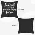 thumbnail image 6 of Set of 2 Decorative Throw Pillow Covers 18x18in - Modern Black Background with Playful White Text & Orange Accents for Couch Bed Car, 6 of 8