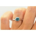 thumbnail image 5 of Blue Diamond Solitaire Ring Round Engagement Treated 1.57 Carat 14K White Gold Ring Size 7.75US, 5 of 7