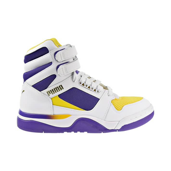 Puma Palace Guard Mid Finals Men's Shoes White-Prism Violet-Yellow 370596-01
