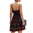 thumbnail image 4 of GORHGORH Women's Bohemian Floral Print Sleeveless V-Neck Button Holiday Slip Dress, 4 of 4