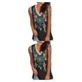 thumbnail image 3 of Sonducket Chaleco de algodón para mujer, camiseta sin mangas de encaje con estampado para citas en la playa, vacaciones, verano, transpirable, Tipo 1 L 2piezas, 3 of 6