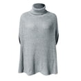 thumbnail image 6 of VISALY High Neck Sweaters Tunic Sweatshirt Fall Winter Turtleneck Sweater Fashion Chunky Knit Cape Wrap Sweaters Pullover Jumper Tops Oversized Sweatshirt Soft Sweaters Hoodies Pullover Grey Xl, 6 of 7