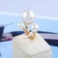 thumbnail image 4 of Imitation Pearl Adjustable Open Ring Minimalist Joint Finger Band Fashion Jewelry Accessory for Women Elegant Style, 4 of 7