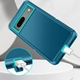 thumbnail image 5 of I-HONVA For Google Pixel 7A Case,3-Layer Military Grade Drop Protection Anti-Slip Rugged Shockproof Dustproof Protection 6.2 inch Phone Case,Turquoise, 5 of 7