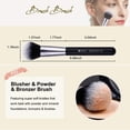 thumbnail image 6 of DUcare Makeup Kabuki Brushes 3Pcs Foundation Brush Contour Brush Concealer Brush Blusher Brush Bronzer Travel Buffing Stippling Contour Liquid Blending Makeup Brush Set Black, 6 of 10