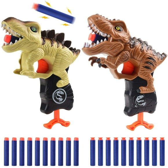 Pistola de espuma Happitry Dinosaur para niños de 3 a 6 años, paquete de 2