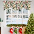 thumbnail image 3 of Christmas Tree Tie Up Valances Curtain, Vintage Green Blue Pink Trees Winter Adjustable Rod Pocket Short Window Treatment Tie Up Curtains Valances for Kitchen Living Room Bathroom 54x18 Inches, 3 of 9
