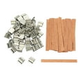 thumbnail image 1 of Mèches de Bougie en Bois avec Support pour Fabrication Artisanale DIY 13 X 130mm (50 Ensembles), 1 of 4