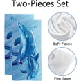 thumbnail image 2 of Coolnut Fingertip Hand Towels, Set of 2 Pcs Dolphins in The Water Absorbent Face Bath Towels for Bathroom Kitchen, 30"x15", 2 of 6