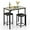 Black & Beige, variant on GOFLAME 3-Piece Dining Table Set for 2, Kitchen Counter Height Table and Chairs Set with Faux Marble Tabletop, Padded Stools, Modern Bar & Pub Table Set for Dining Room, Restaurant (Black & Beige)